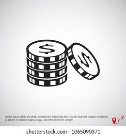 money vector icon, stock vector illustration flat design style