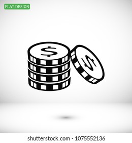 money vector icon, stock vector illustration flat design style