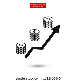 money vector icon, stock vector illustration flat design style