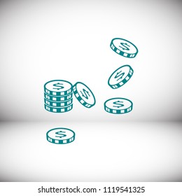 money vector icon, stock vector illustration flat design style