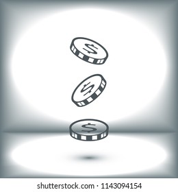 money vector icon, stock vector illustration flat design style