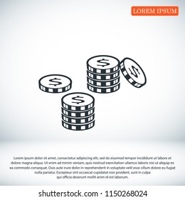 money vector icon, stock vector illustration flat design style
