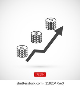 money vector icon, stock vector illustration flat design style