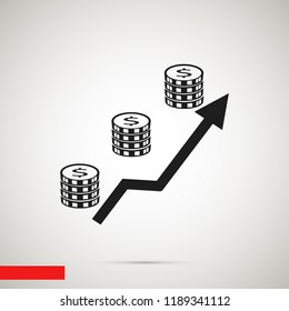 money vector icon, stock vector illustration flat design style