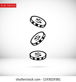 money vector icon, stock vector illustration flat design style