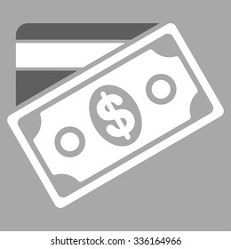 Money vector icon. Style is bicolor flat symbol, dark gray and white colors, rounded angles, silver background.