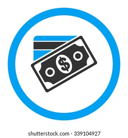 Money vector icon. Style is bicolor flat rounded symbol, blue and gray colors, rounded angles, white background.
