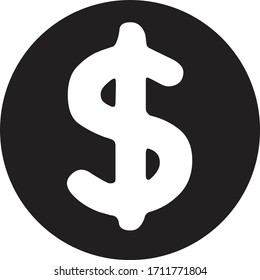 icono del vector de dinero, símbolo del dinero, símbolo del dólar de dinero