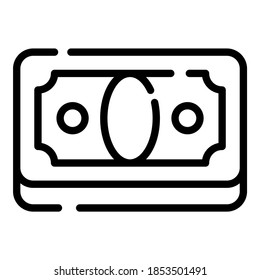 money vector icon thin line style for Web and Mobile.