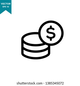 money vector icon in trendy flat design 