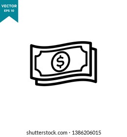money vector icon in trendy flat style 
