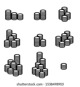 Money vector icons set. Coin illustration symbol collection. bonus sign or logo.