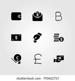 Money vector icons set. donate, money and pound sterling