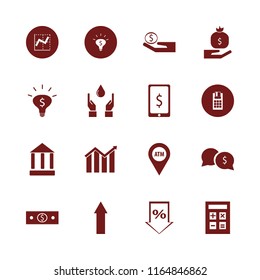 money vector icons set. with money speech bubbles, atm location, money hand and growing graph in set