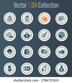 Geldvektorsymbole für die Benutzeroberfläche