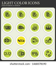 money vector icons for web and user interface design