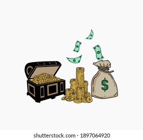 money vector illustration detailed and editable