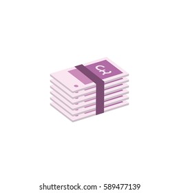 Money vector illustration. Flat style vector icon isolated on white background. Pound Sterling currency.