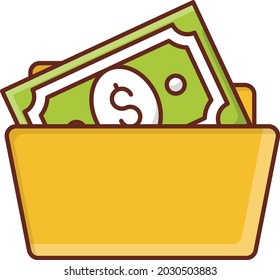ilustración de money Vector en un fondo transparente. Símbolos de calidad premium. Icono de color plano de línea vectorial para el concepto y el diseño gráfico.