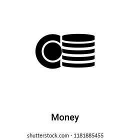 Money icon  vector isolated on white background, logo concept of Money  sign on transparent background, filled black symbol