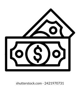 Diseño de iconos de la línea del vector de dinero