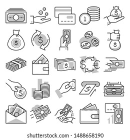 Money Vector Line Icon Set