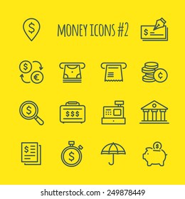 Money Vector Line Icons Set 2