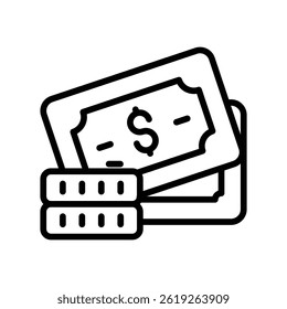 Money Vector outline icon. Eps10 file 