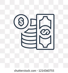 Money vector outline icon isolated on transparent background, high quality linear Money transparency concept can be used web and mobile