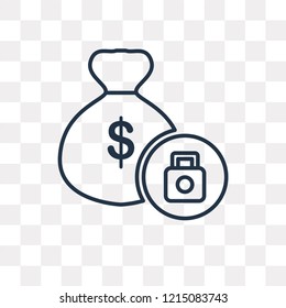Money vector outline icon isolated on transparent background, high quality linear Money transparency concept can be used web and mobile