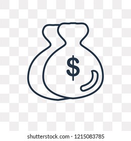 Money vector outline icon isolated on transparent background, high quality linear Money transparency concept can be used web and mobile