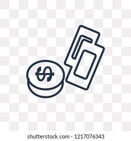 Money vector outline icon isolated on transparent background, high quality linear Money transparency concept can be used web and mobile