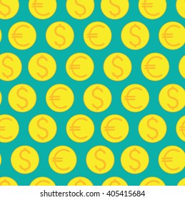 Money. Vector seamless patterns. Decorative background for cards, illustration, poster, advertisement and web design. Modern vector illustration. - stock vector
