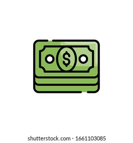 Money Vector Style illustration. Business and Finance Filled Outline Icon.