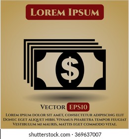 Símbolo vector de dinero