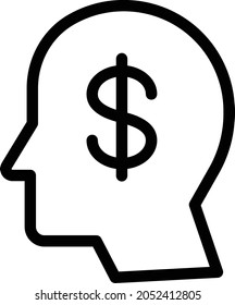 icono de línea delgada vector de dinero