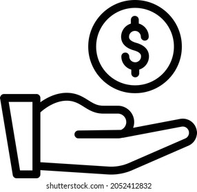 icono de línea delgada vector de dinero