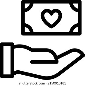 icono de línea delgada vector de dinero