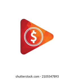 Money video play logo template design. modern logo video for money.