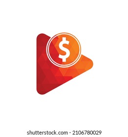 Money video play logo template design. modern logo video for money.