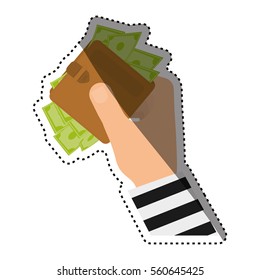Money wallet accesorie icon vector illustration graphic design