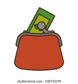 money wallet with bills isolated icon vector illustration design