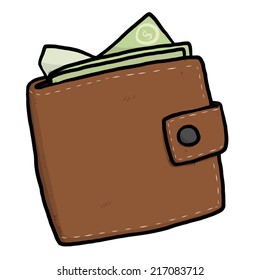 money wallet / cartoon vector and illustration, hand drawn style, isolated on white background.
