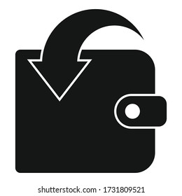 Money wallet cash back icon. Simple illustration of money wallet cash back vector icon for web design isolated on white background