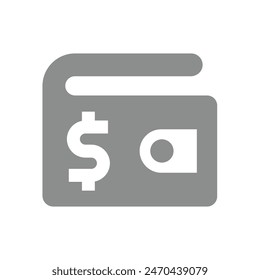 Money wallet and dollar sign vector. Savings and earnings finance icon.