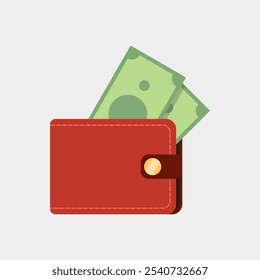 Money wallet flat design vector illustration