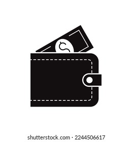 Money Wallet Icon design. isolated on white background
