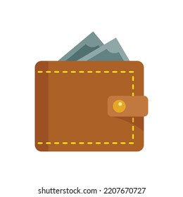 Money wallet icon. Flat illustration of Money wallet vector icon isolated on white background