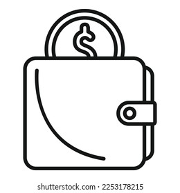 Money wallet icon outline vector. Charity donate. Giving heart