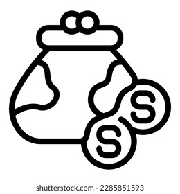Money wallet icon outline vector. People charity. Poverty person
